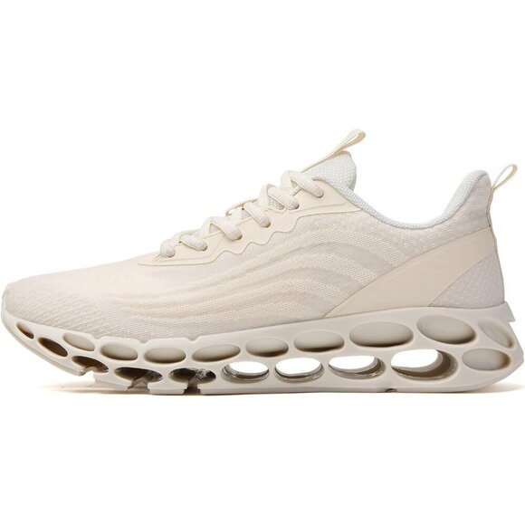 Women's Cream Athletic Tennis Walking Shoes Fashion Sport Running Sneakers - Picture 2 of 7